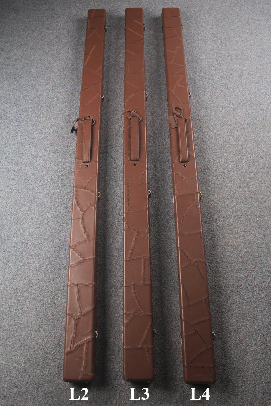 1 piece real Leather handmade patchwork snooker cue case with 2 slots