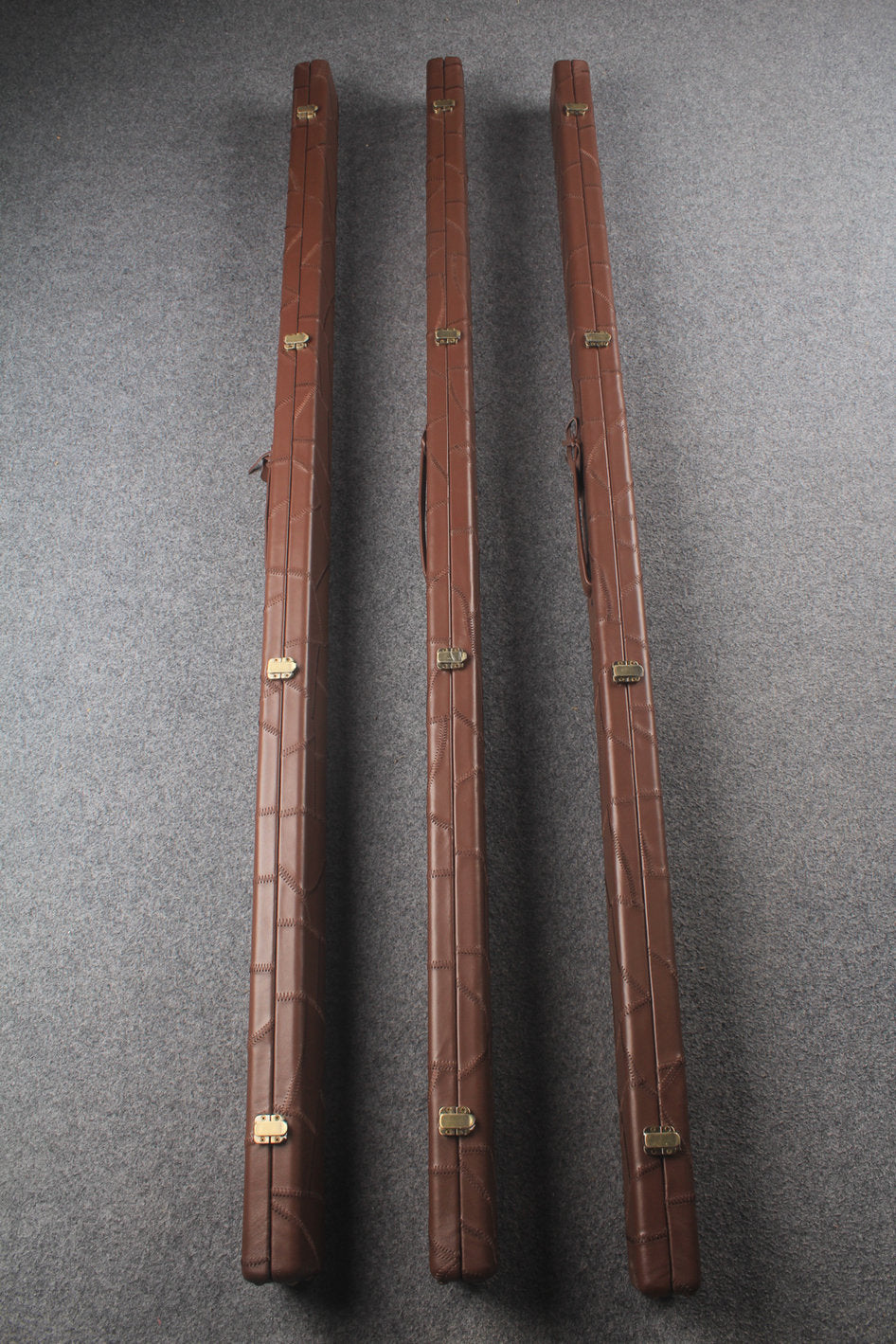 1 piece real Leather handmade patchwork snooker cue case with 2 slots