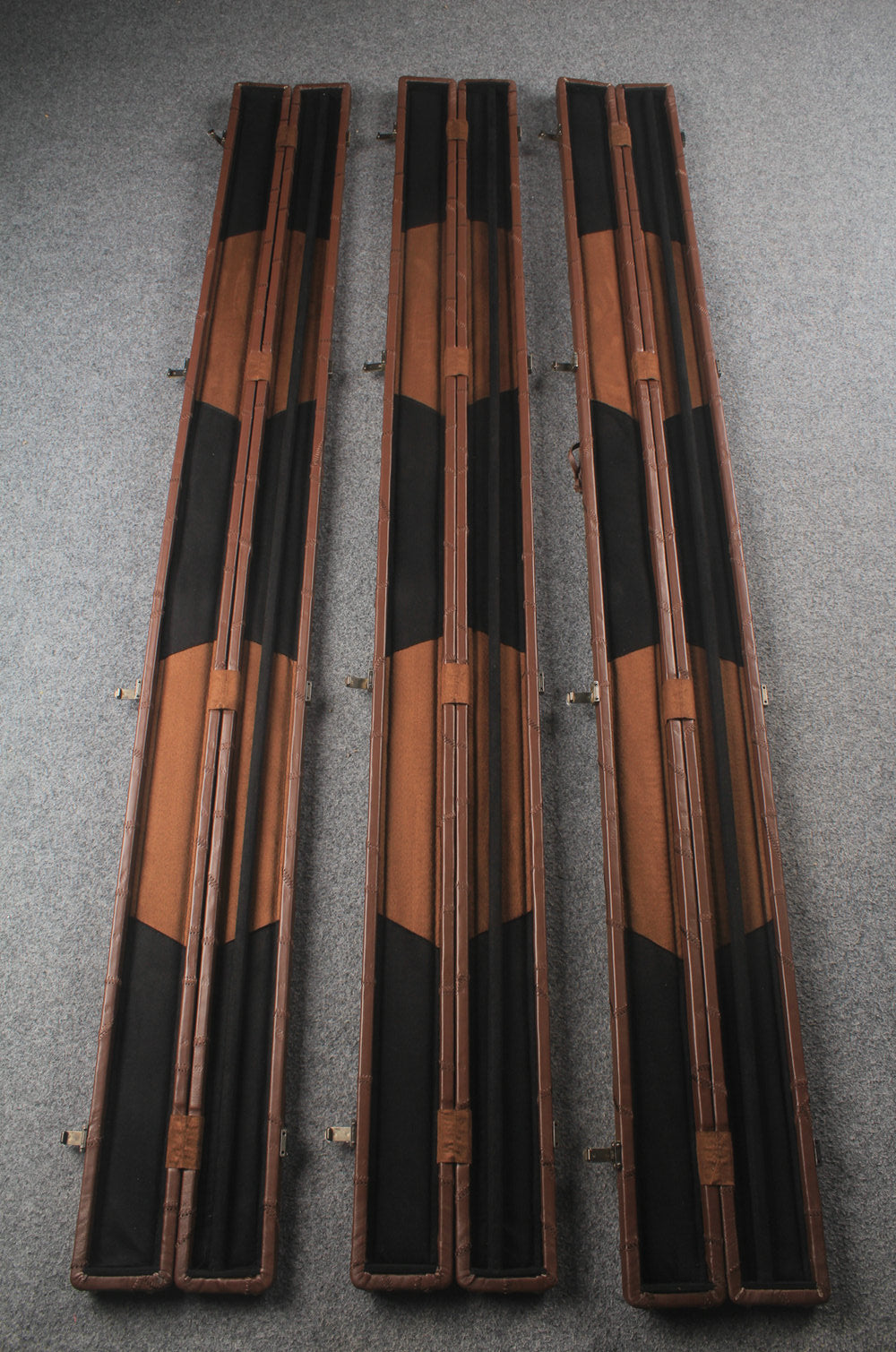 1 piece real Leather handmade patchwork snooker cue case with 2 slots