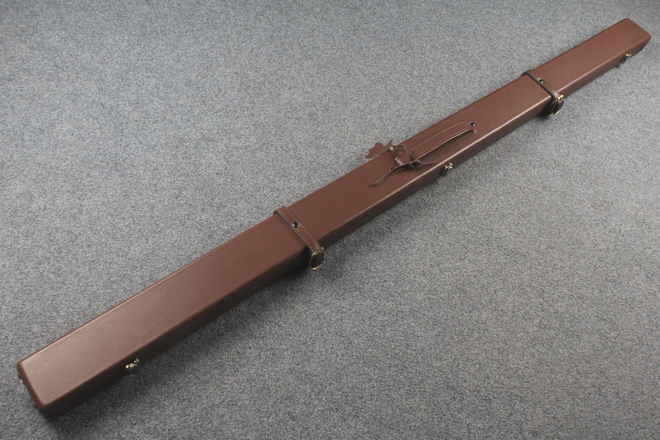 1 piece real Leather  snooker cue case with 2 slots