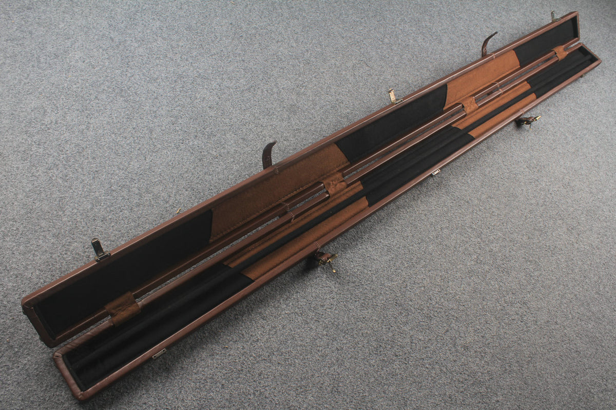 1 piece real Leather  snooker cue case with 2 slots