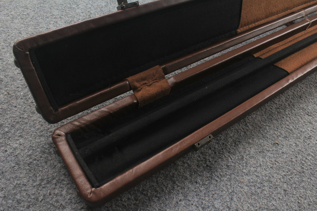 1 piece real Leather  snooker cue case with 2 slots