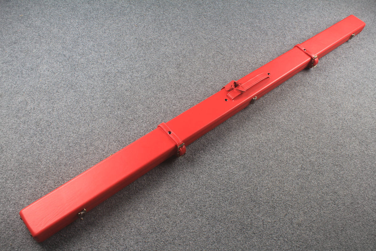 1 piece real Leather  snooker cue case with 2 slots