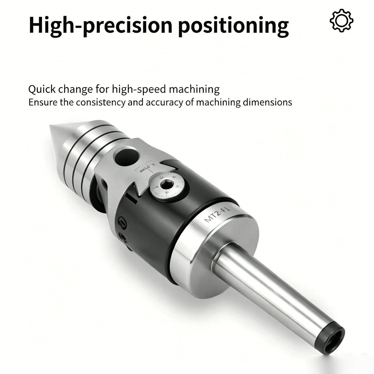Eccentric Adjustable Live Center for Billiard Cue Lathe - MT2 Morse Taper, High Precision