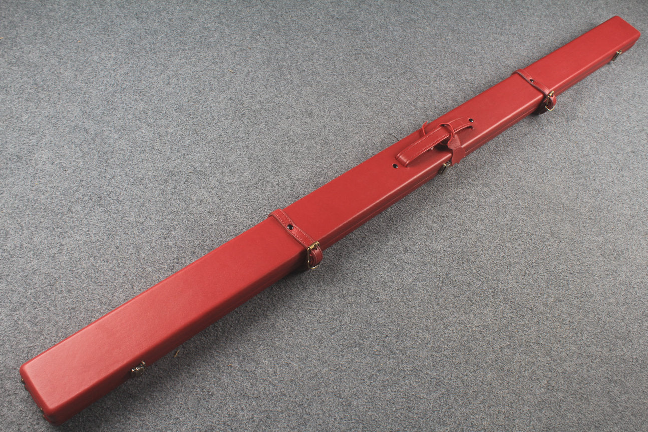 1 piece real Leather  snooker cue case with 2 slots