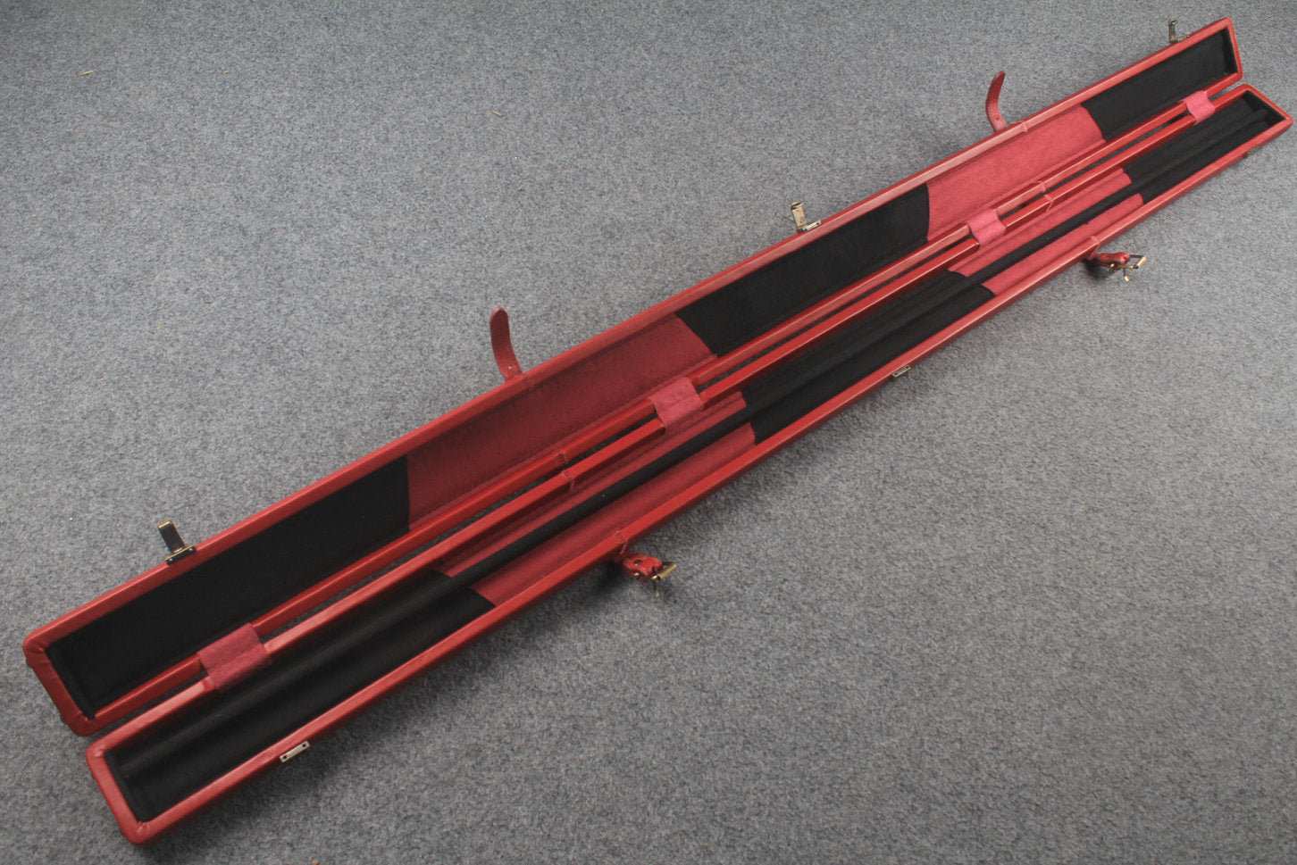 1 piece real Leather  snooker cue case with 2 slots