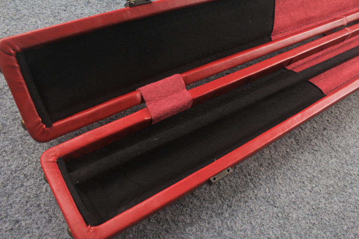 1 piece real Leather  snooker cue case with 2 slots