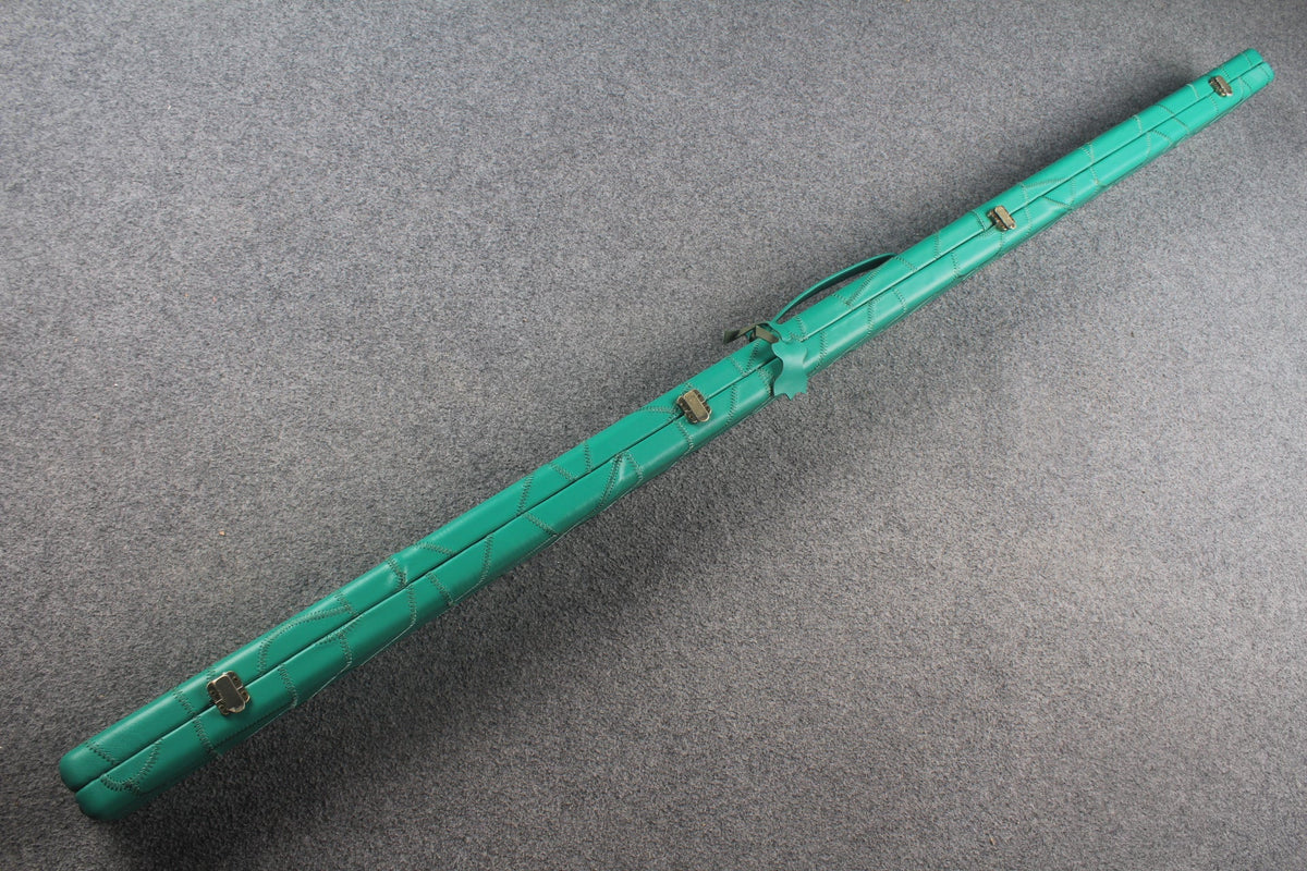 1 piece real Leather handmade patchwork snooker cue case with 2 slots（chalk area inside） WOODS CUES