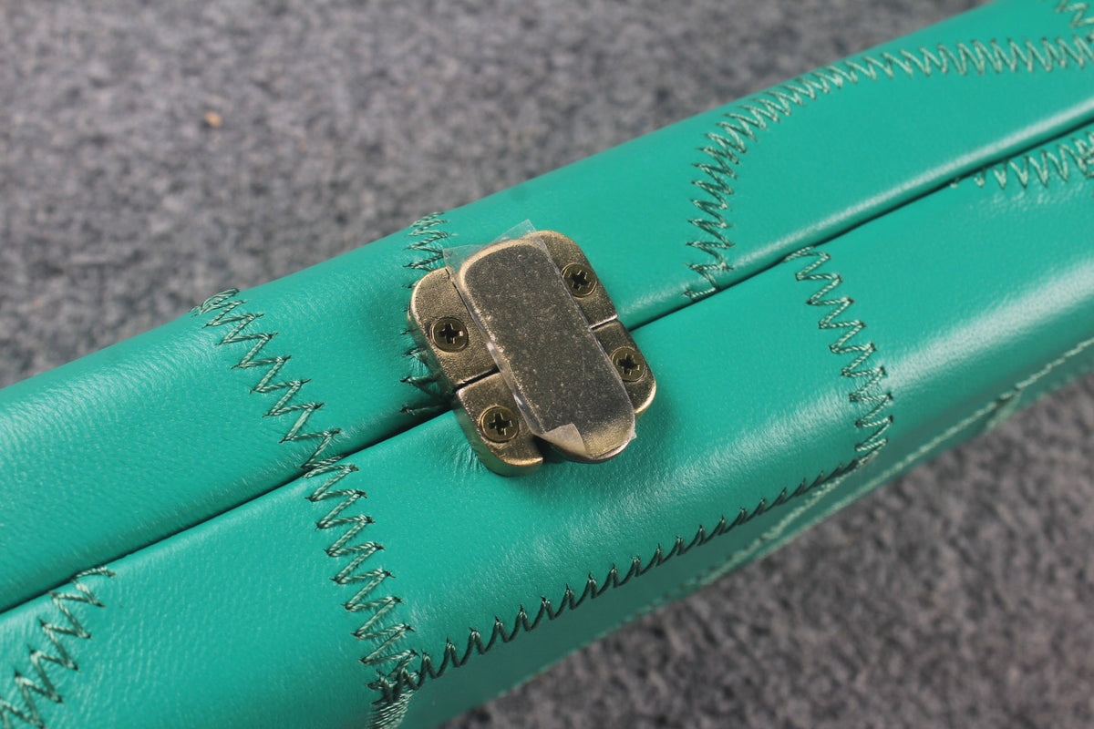 1 piece real Leather handmade patchwork snooker cue case with 2 slots（chalk area inside） WOODS CUES