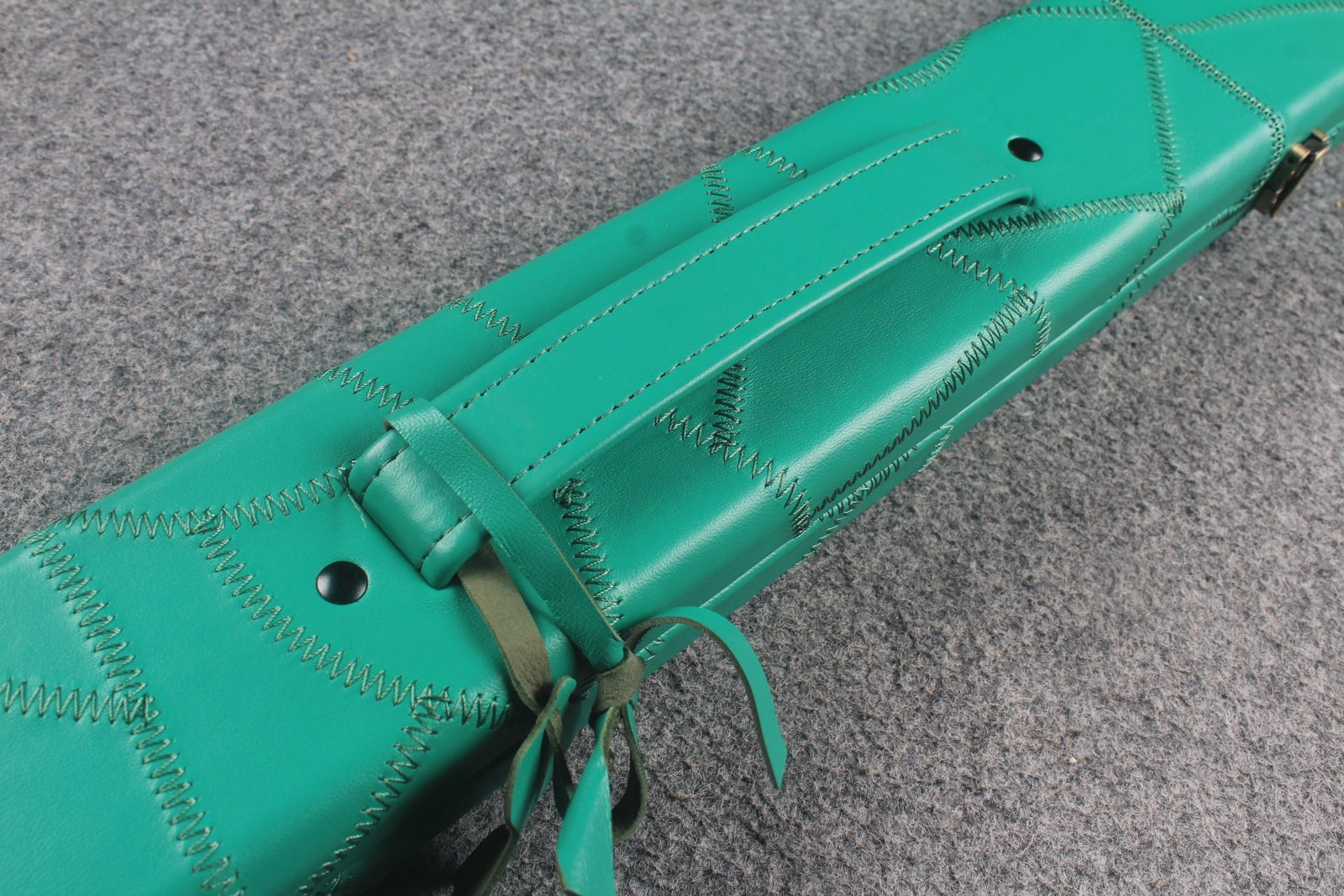 1 piece real Leather handmade patchwork snooker cue case with 2 slots（chalk area inside） WOODS CUES