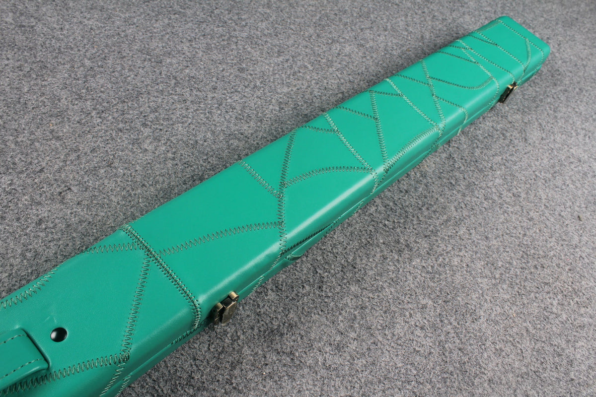1 piece real Leather handmade patchwork snooker cue case with 2 slots（chalk area inside） WOODS CUES