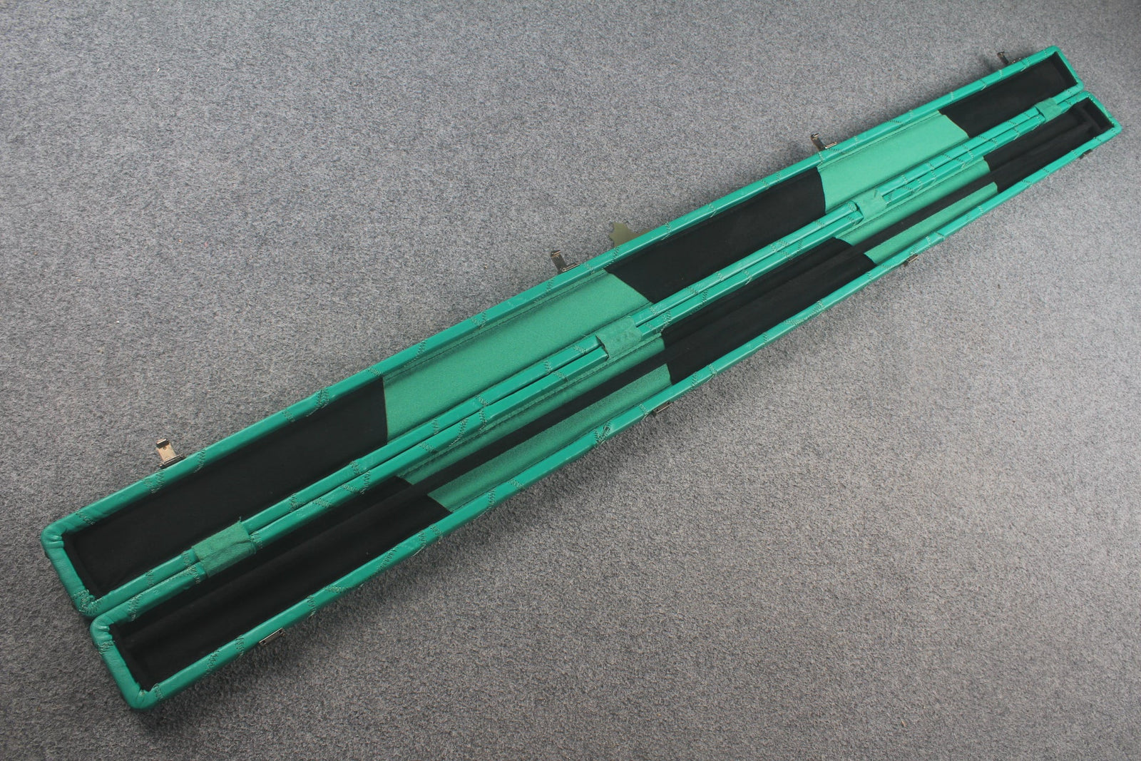 1 piece real Leather handmade patchwork snooker cue case with 2 slots（chalk area inside） WOODS CUES