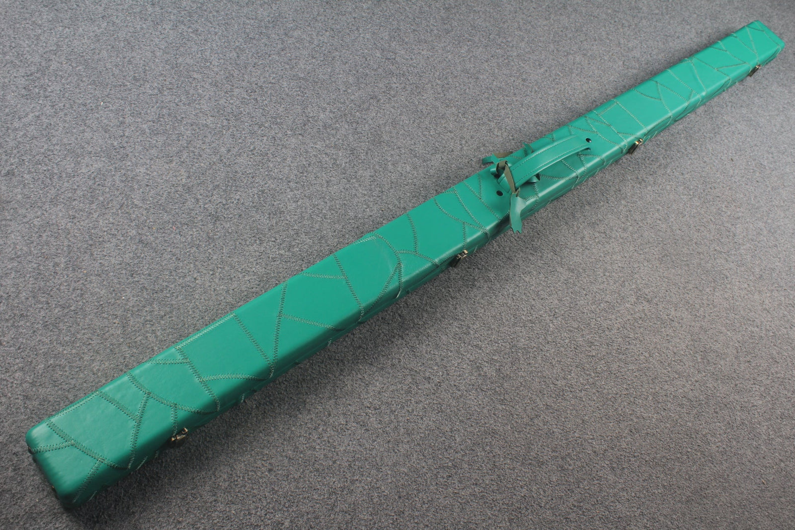 1 piece real Leather handmade patchwork snooker cue case with 2 slots（chalk area inside） WOODS CUES