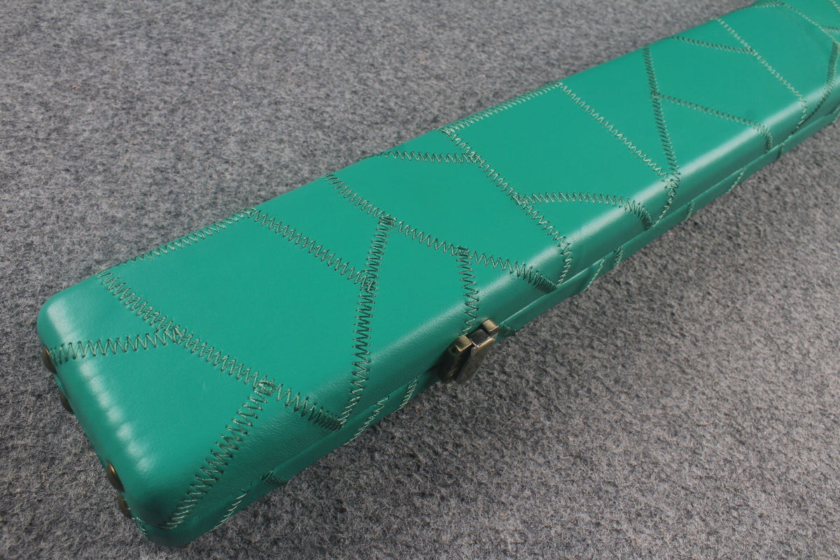 1 piece real Leather handmade patchwork snooker cue case with 2 slots（chalk area inside） WOODS CUES