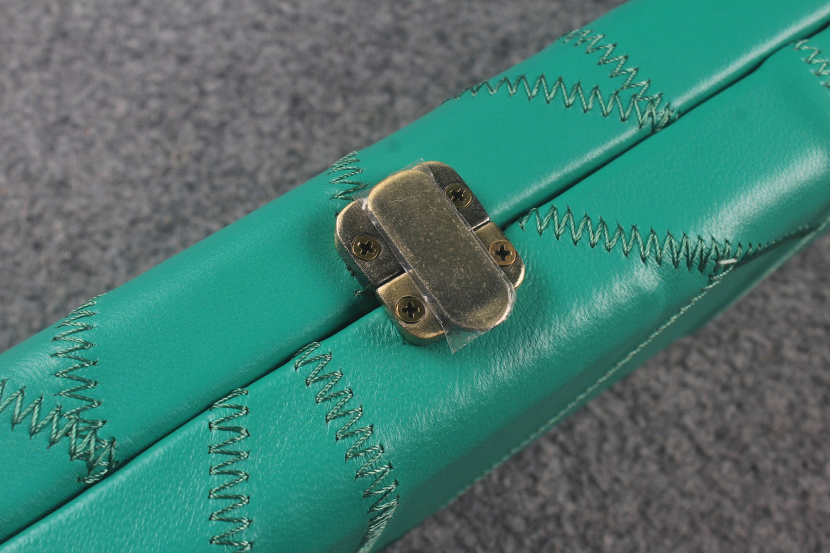 1 piece real Leather handmade patchwork snooker cue case with 2 slots（chalk area inside） WOODS CUES