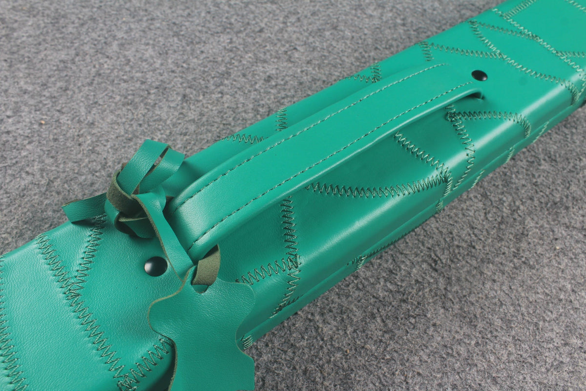 1 piece real Leather handmade patchwork snooker cue case with 2 slots（chalk area inside） WOODS CUES