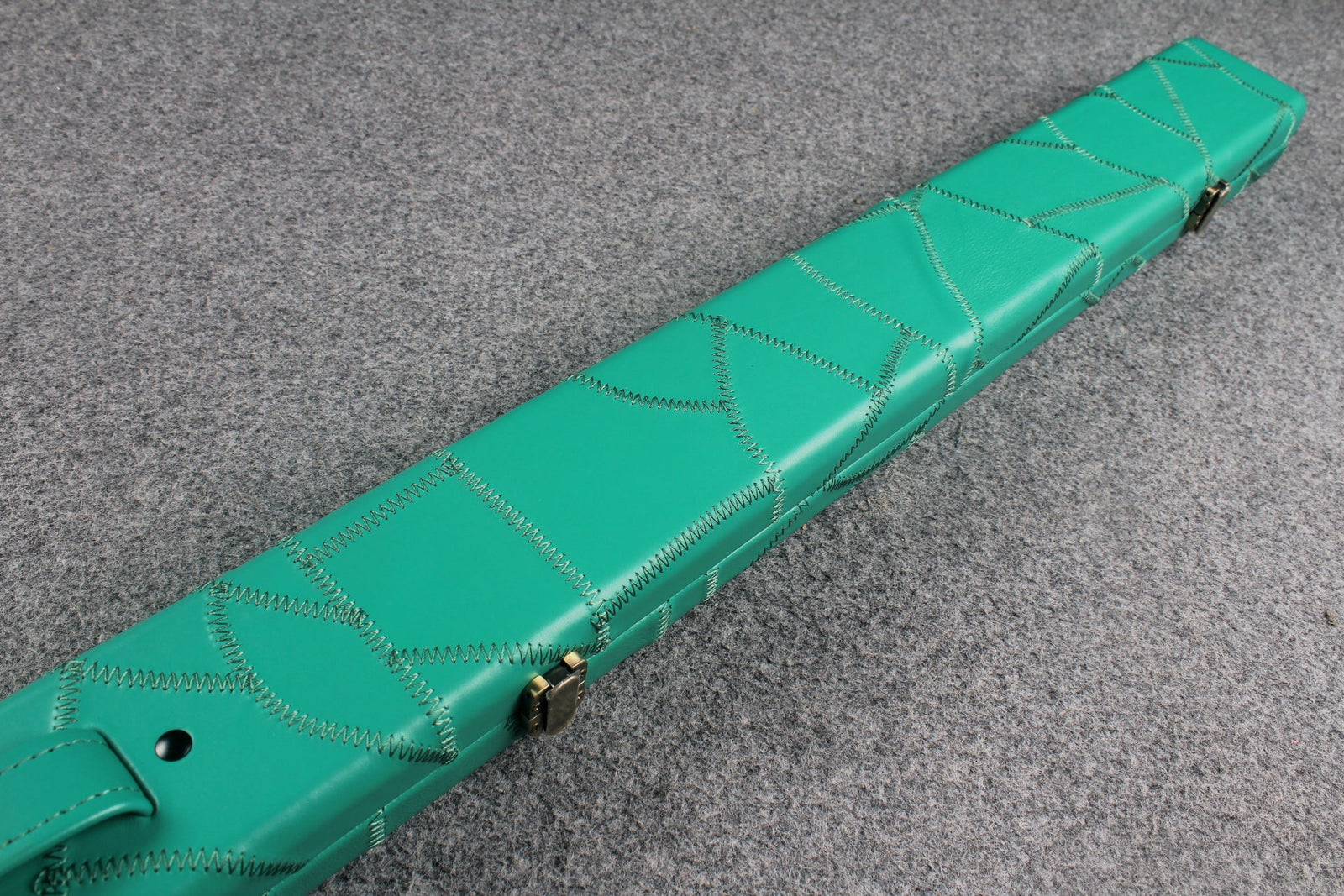 1 piece real Leather handmade patchwork snooker cue case with 2 slots（chalk area inside） WOODS CUES