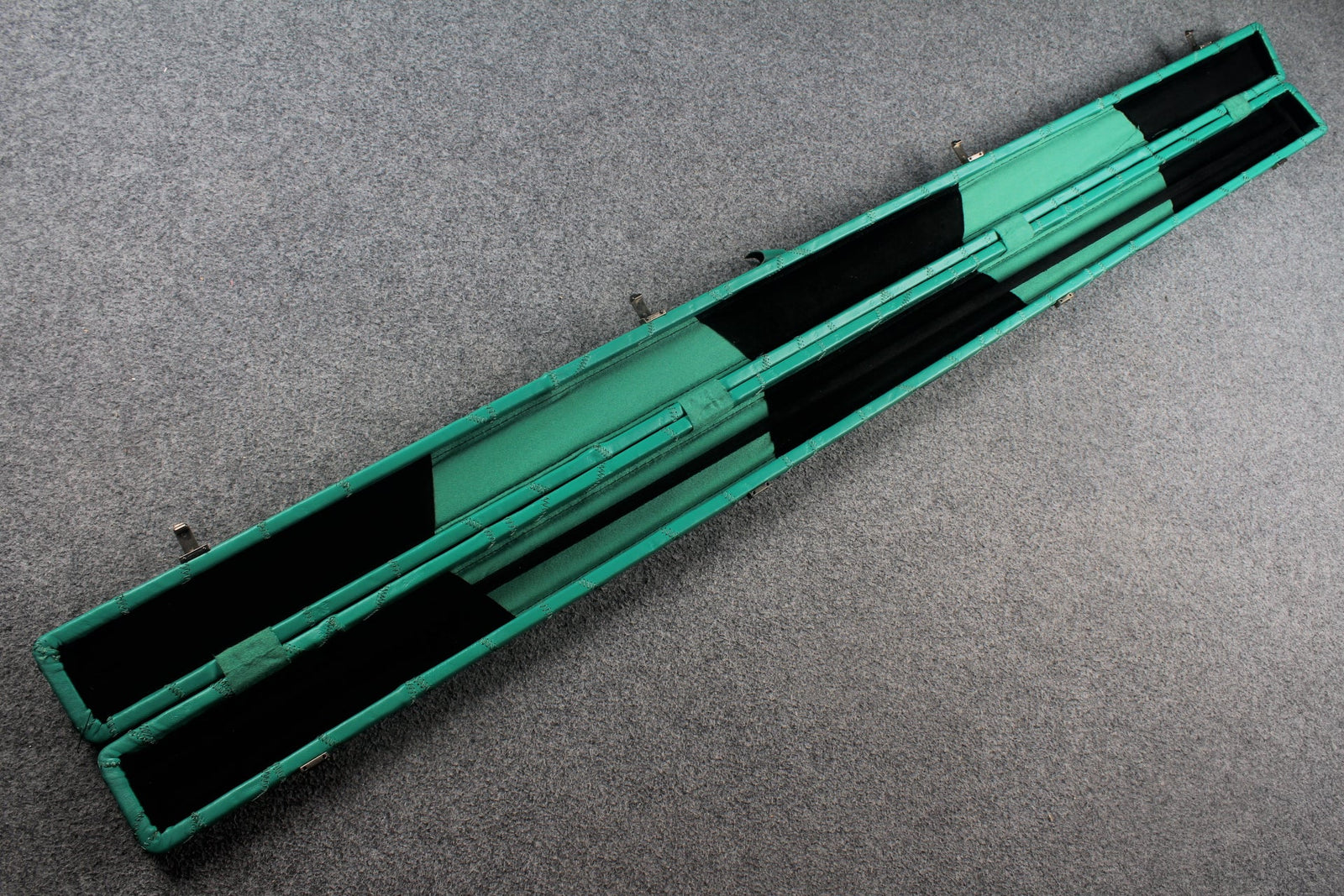 1 piece real Leather handmade patchwork snooker cue case with 2 slots（chalk area inside） WOODS CUES