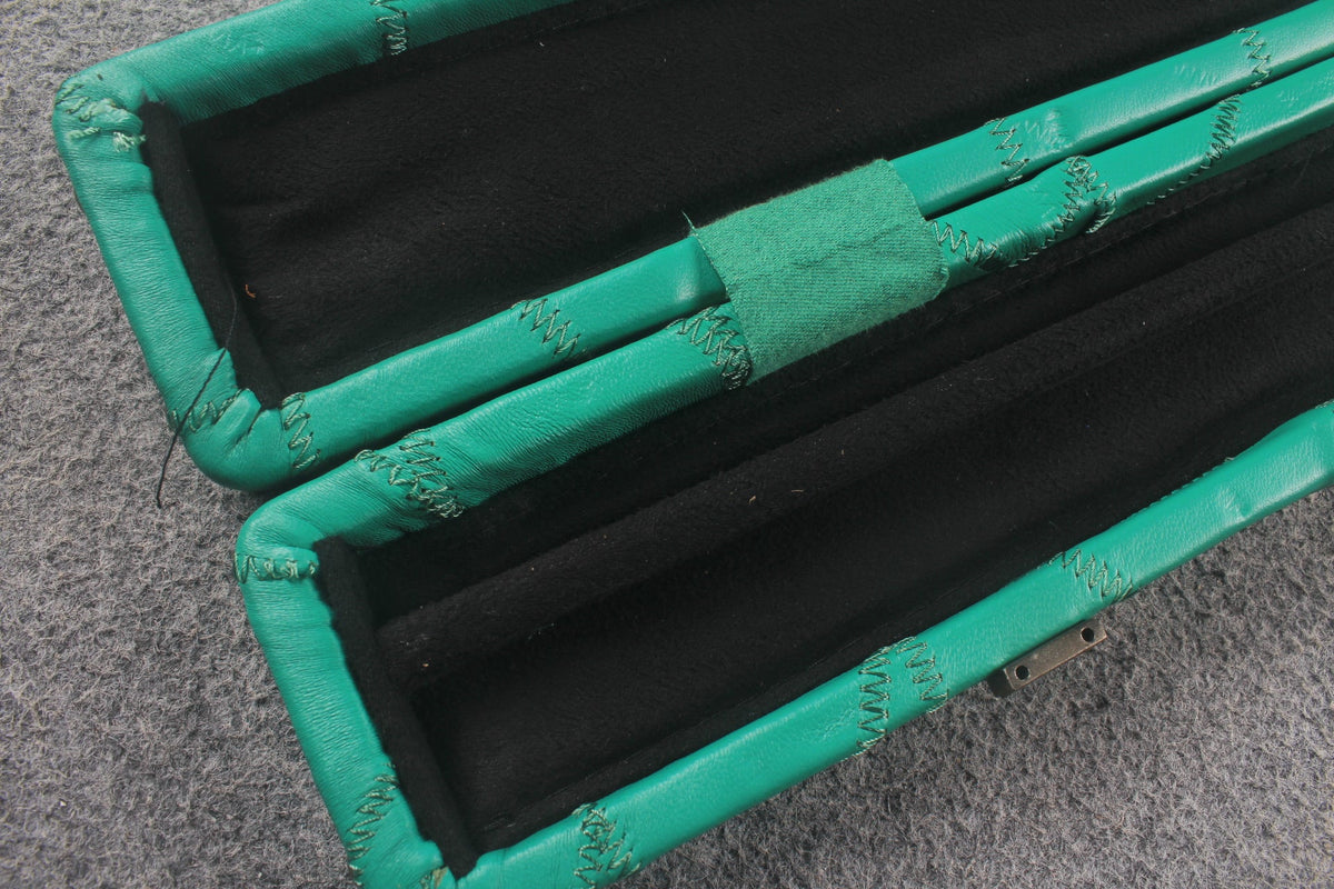 1 piece real Leather handmade patchwork snooker cue case with 2 slots（chalk area inside） WOODS CUES