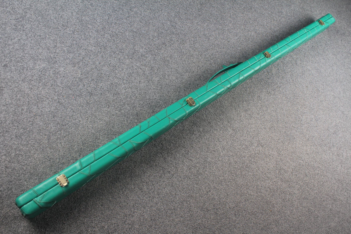 1 piece real Leather handmade patchwork snooker cue case with 2 slots（chalk area inside） WOODS CUES