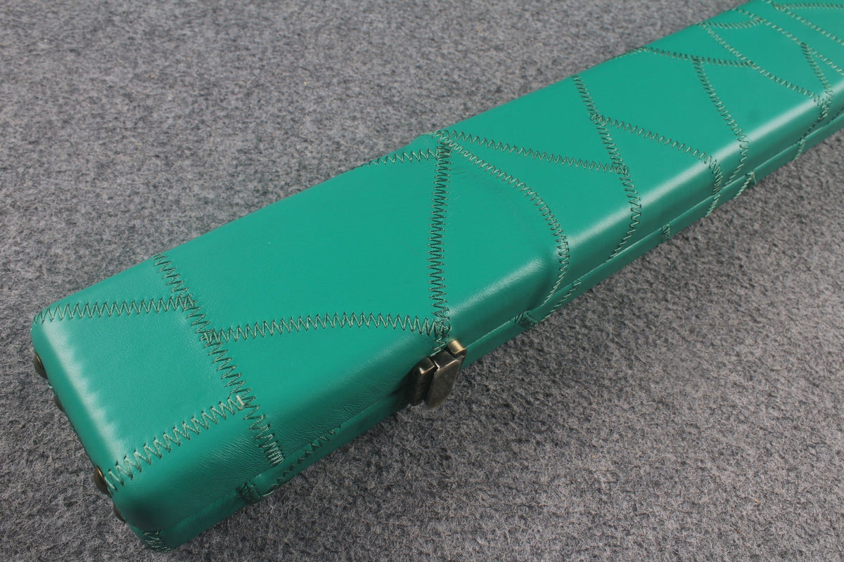 1 piece real Leather handmade patchwork snooker cue case with 2 slots（chalk area inside） WOODS CUES