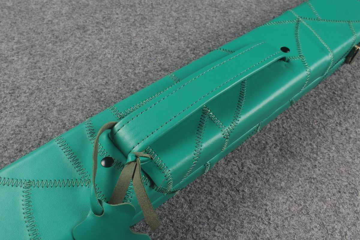 1 piece real Leather handmade patchwork snooker cue case with 2 slots（chalk area inside） WOODS CUES