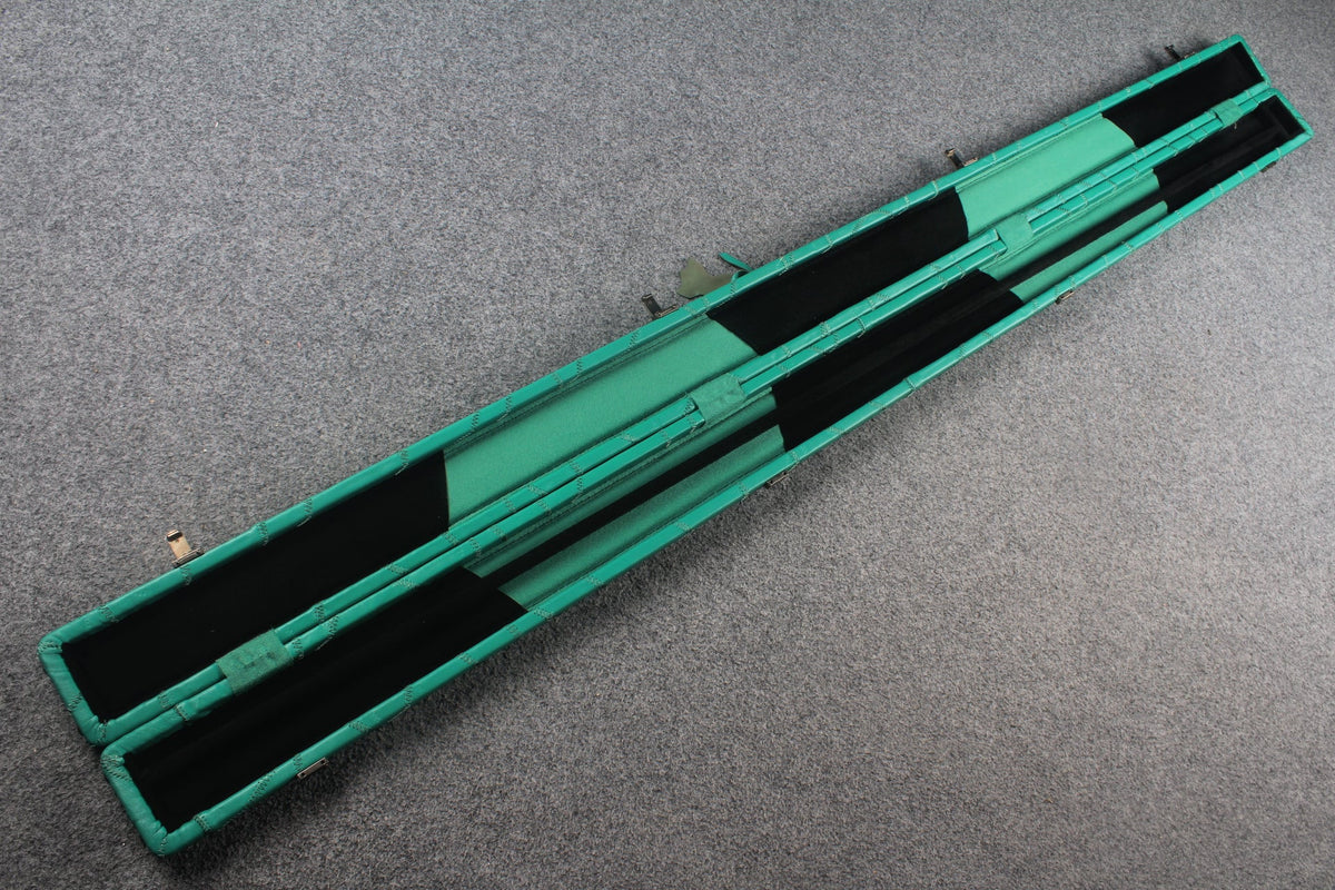 1 piece real Leather handmade patchwork snooker cue case with 2 slots（chalk area inside） WOODS CUES