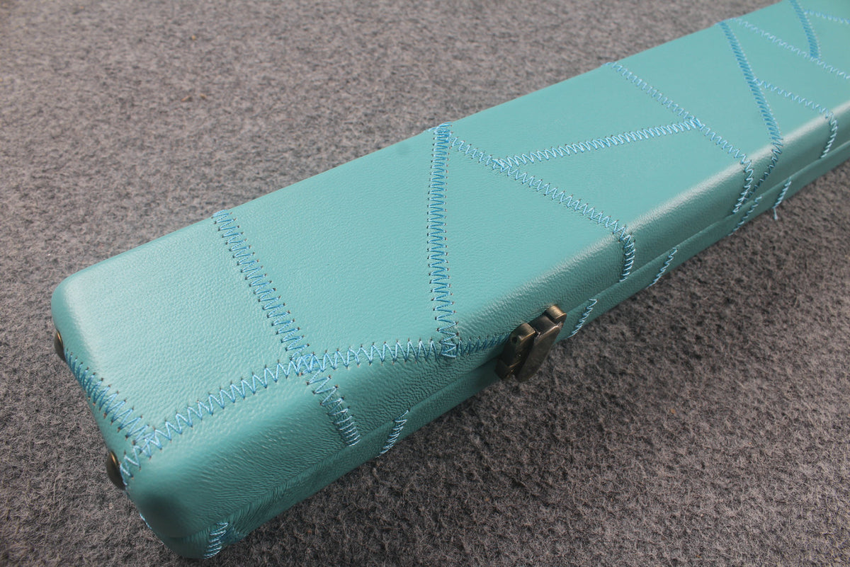 1 piece real Leather handmade patchwork snooker cue case with 2 slots