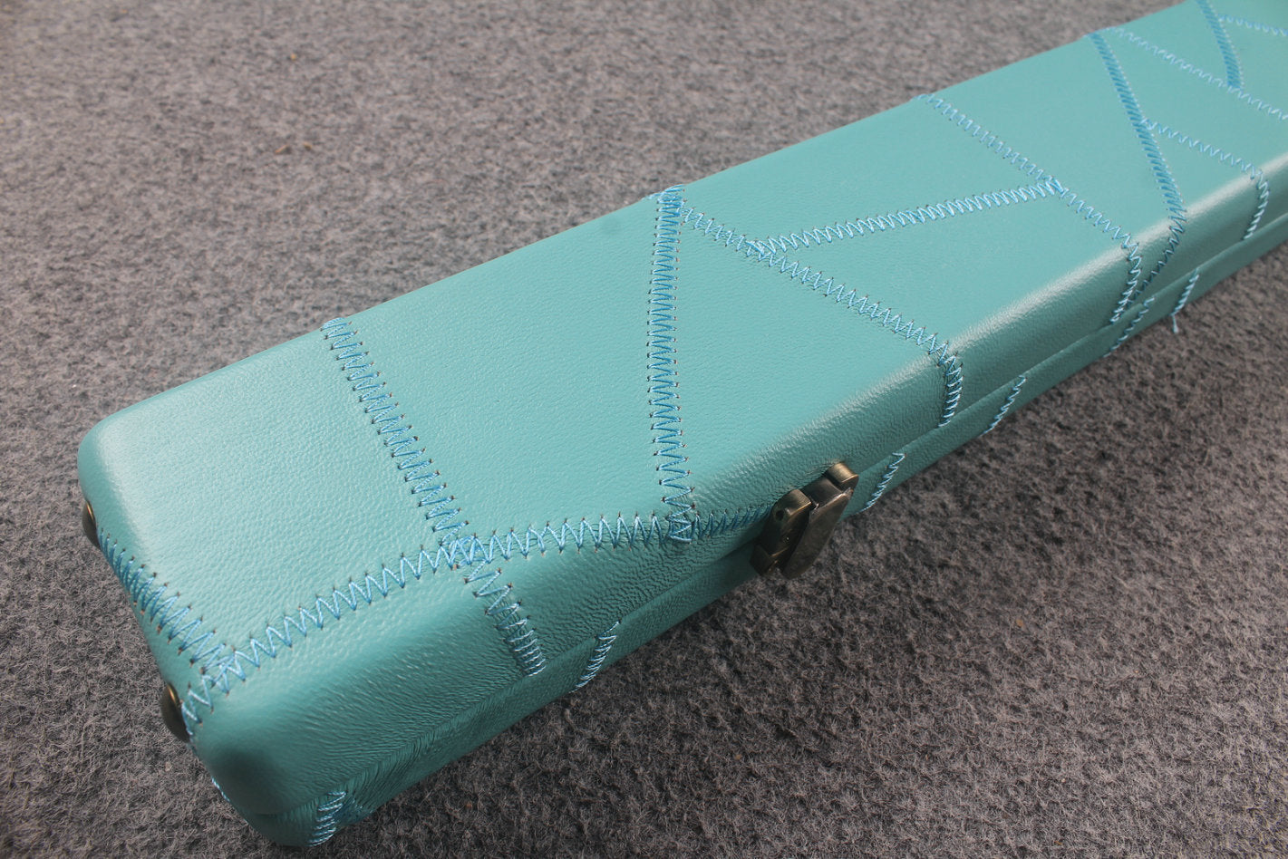 1 piece real Leather handmade patchwork snooker cue case with 2 slots