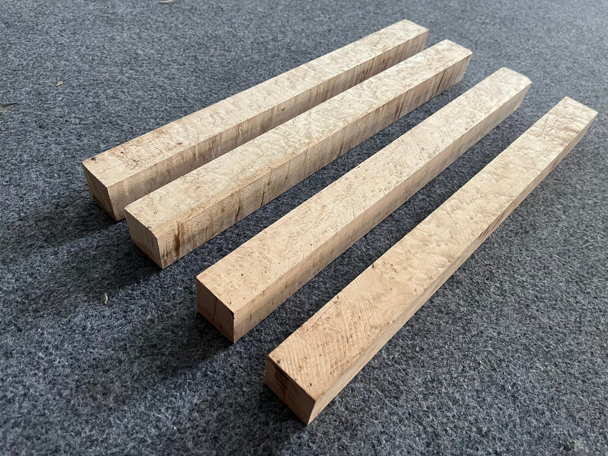 birdseye maple square pool cues butt turning blanks WOODS CUES