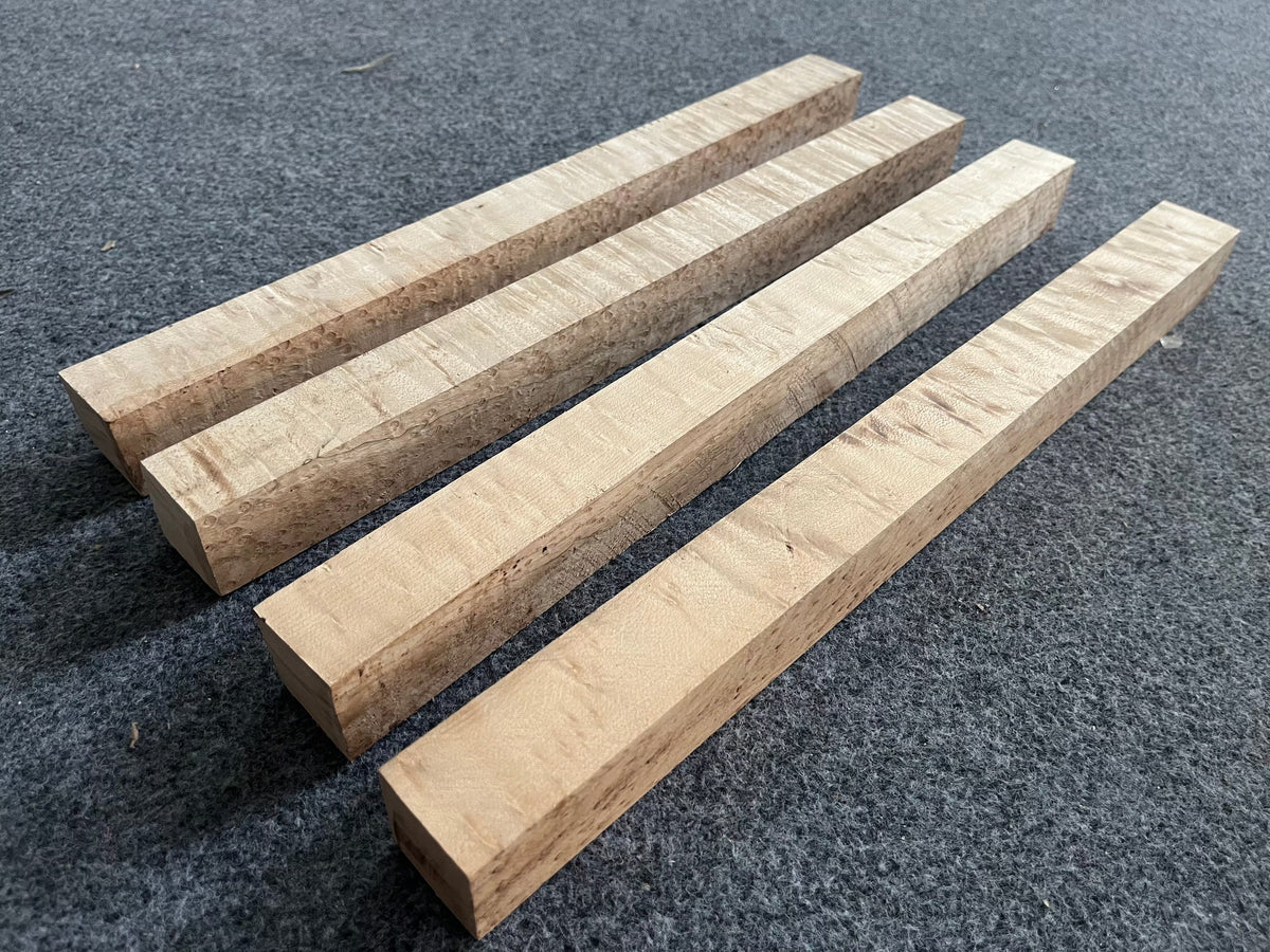 birdseye maple square pool cues butt turning blanks WOODS CUES