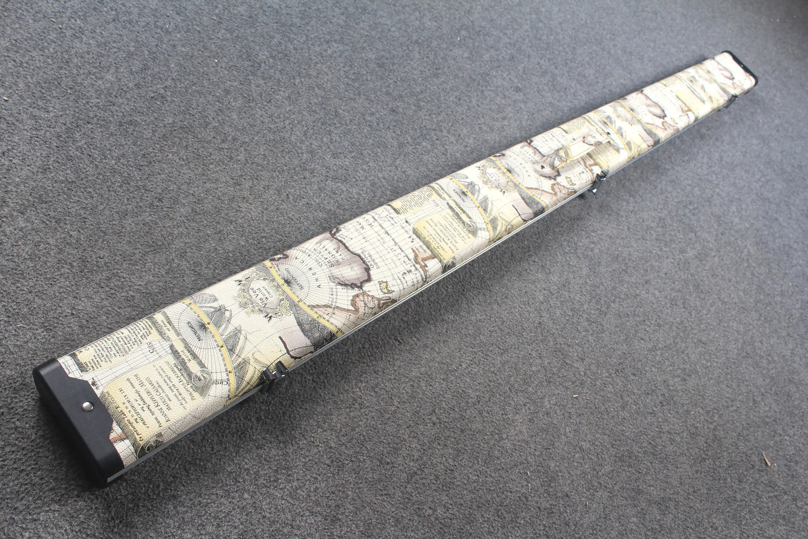 deluxe one piece aluminium map design case with 3 slots WOODS CUES