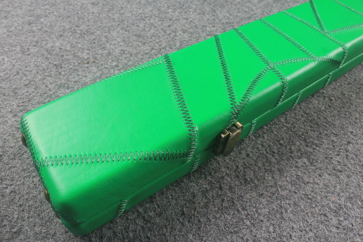 1 piece real Leather handmade patchwork snooker cue case with 2 slots