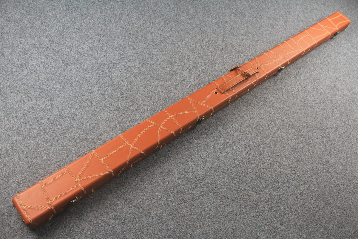 1 piece real Leather handmade patchwork snooker cue case with 2 slots