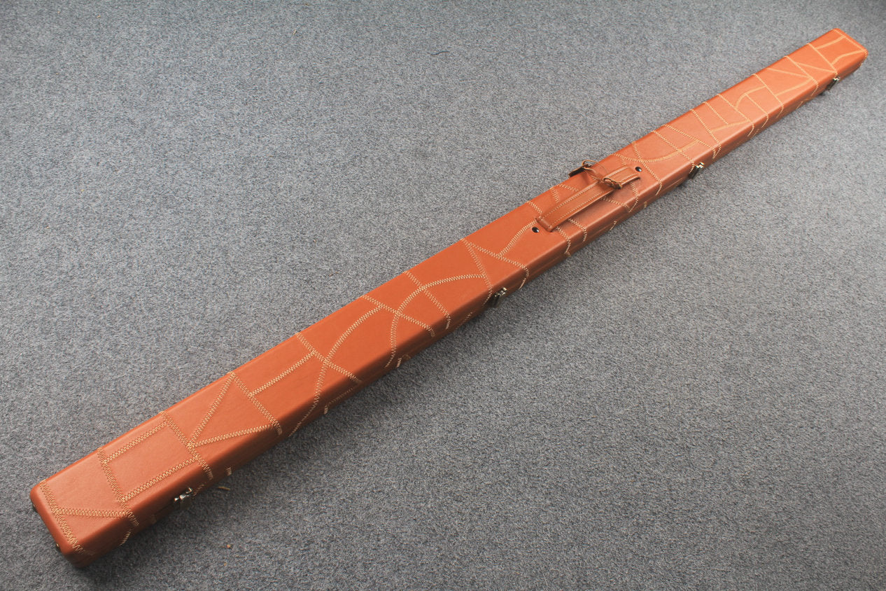 1 piece real Leather handmade patchwork snooker cue case with 2 slots