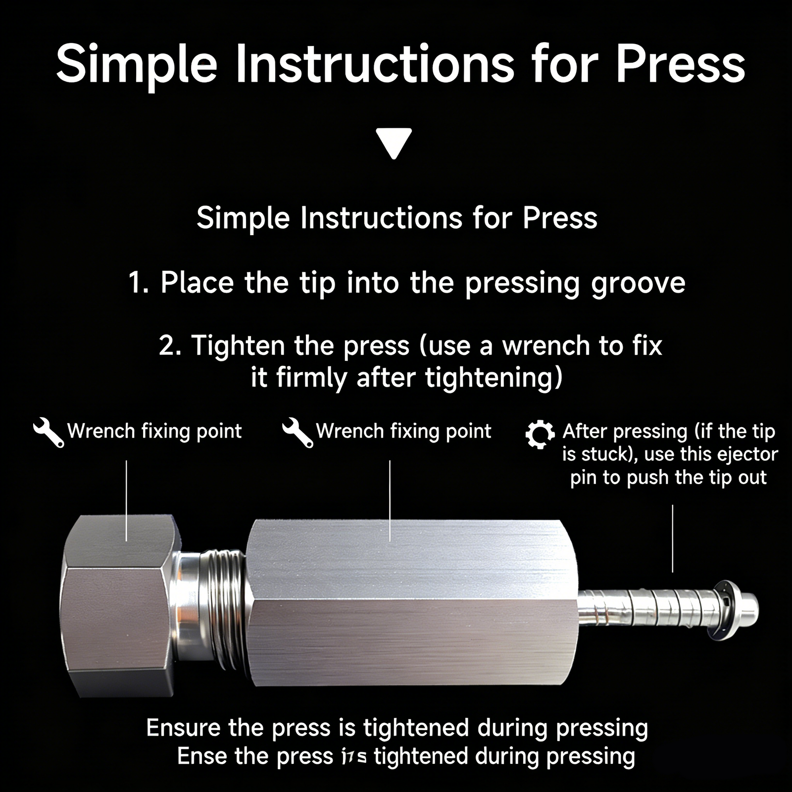 Blue Diamond 11mm Cue Tip Press - Stainless Steel Billiard Shaping Tool WOODS CUES