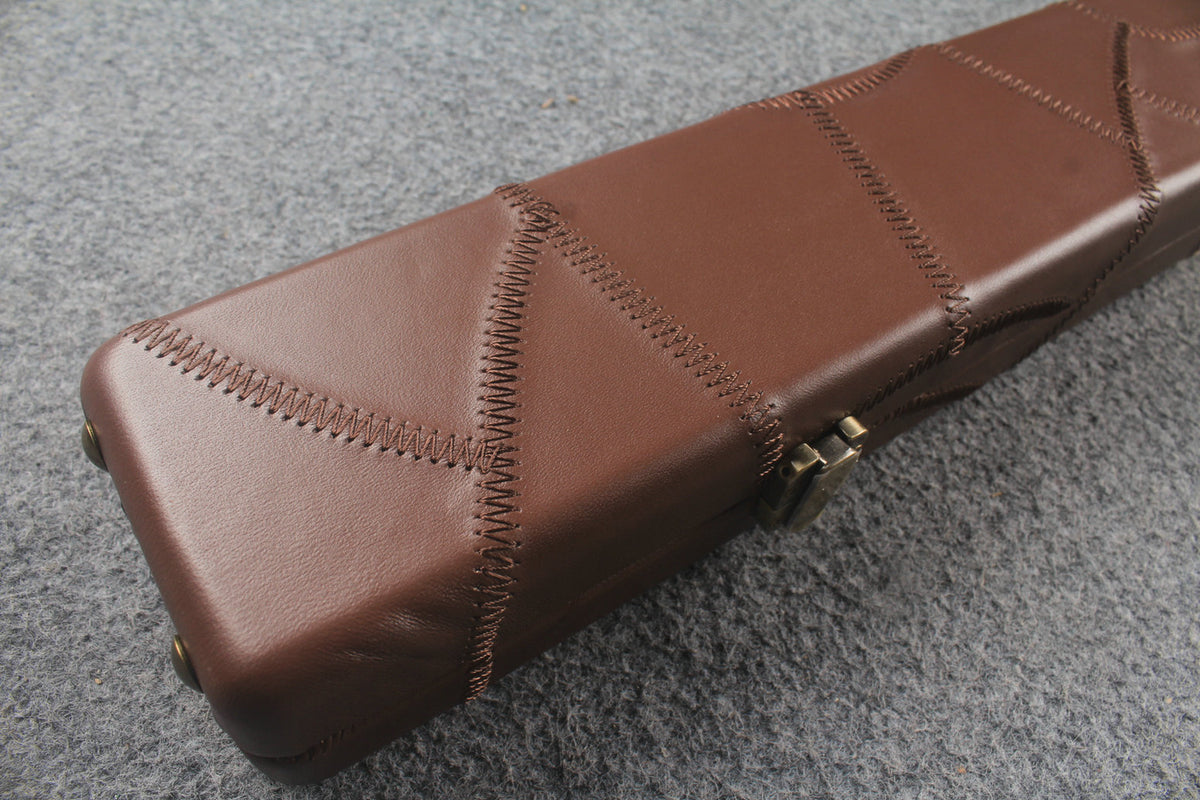 1 piece real Leather handmade patchwork snooker cue case with 2 slots