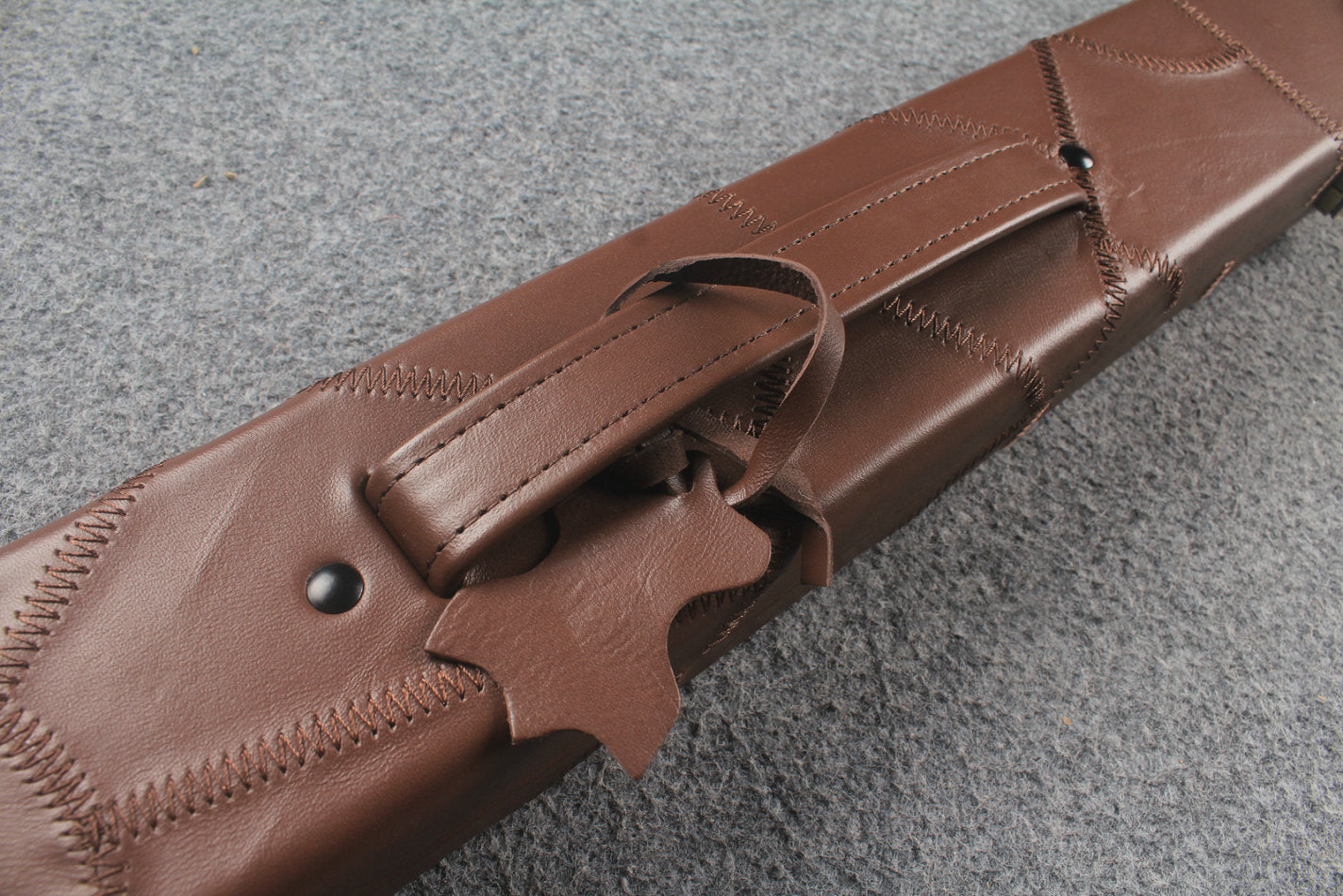 1 piece real Leather handmade patchwork snooker cue case with 2 slots