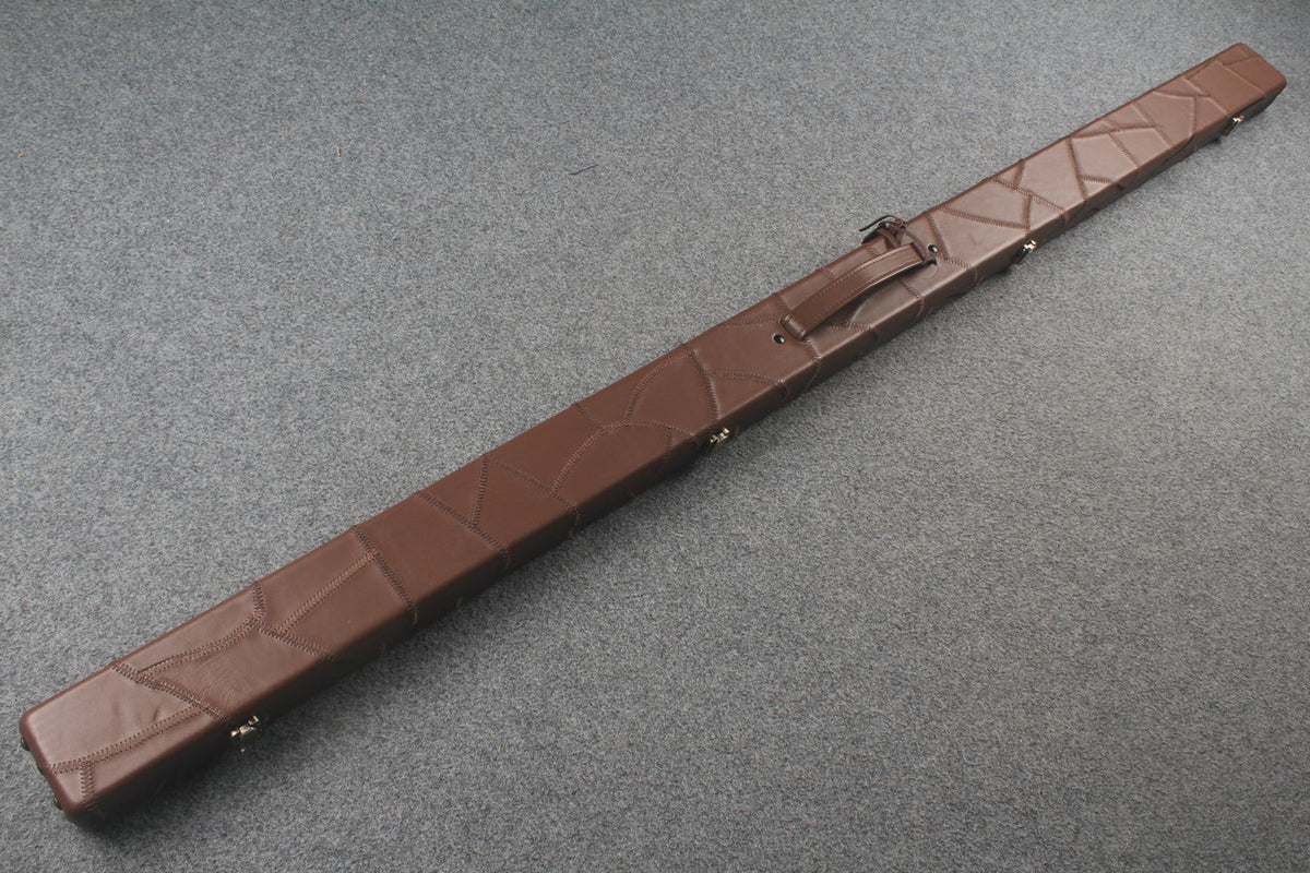 1 piece real Leather handmade patchwork snooker cue case with 2 slots