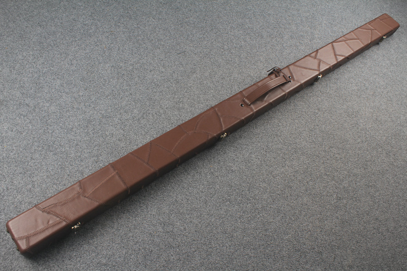 1 piece real Leather handmade patchwork snooker cue case with 2 slots