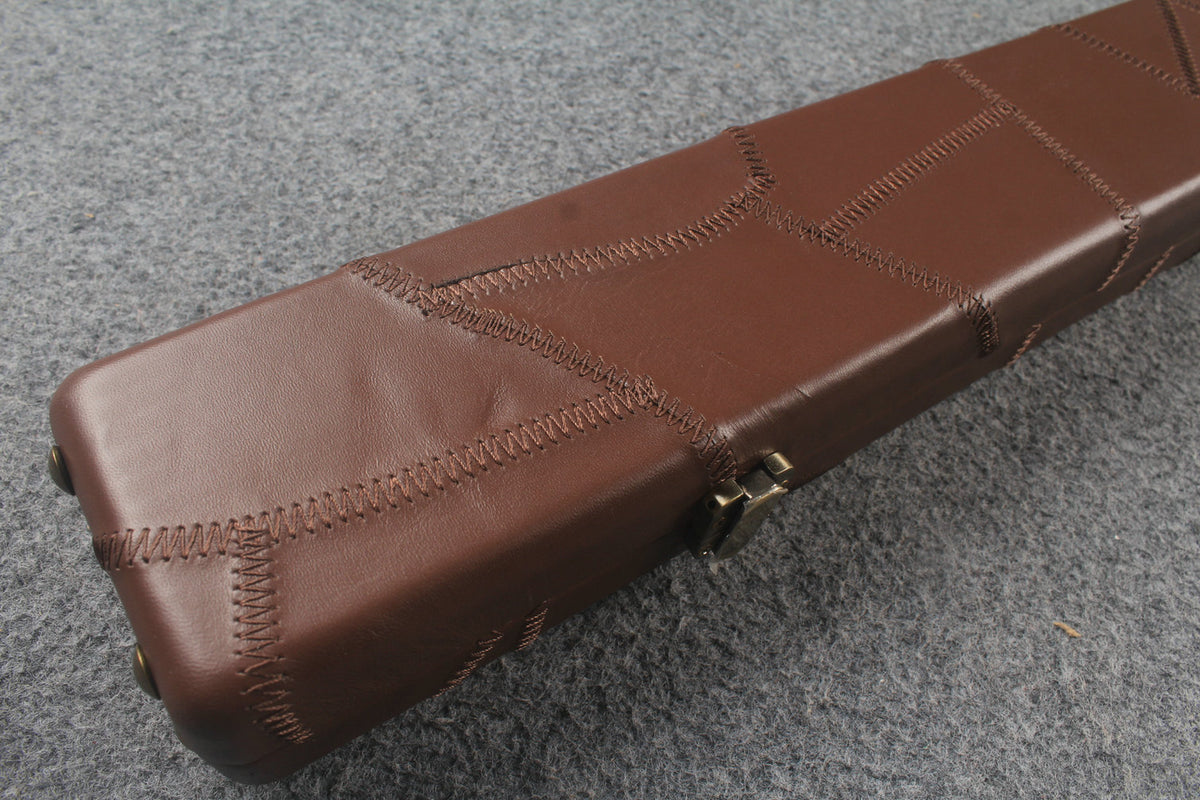1 piece real Leather handmade patchwork snooker cue case with 2 slots