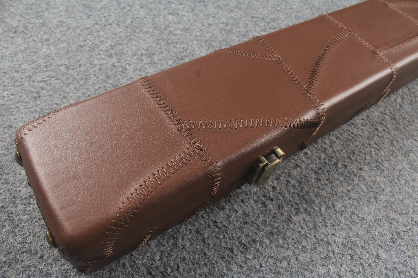 1 piece real Leather handmade patchwork snooker cue case with 2 slots