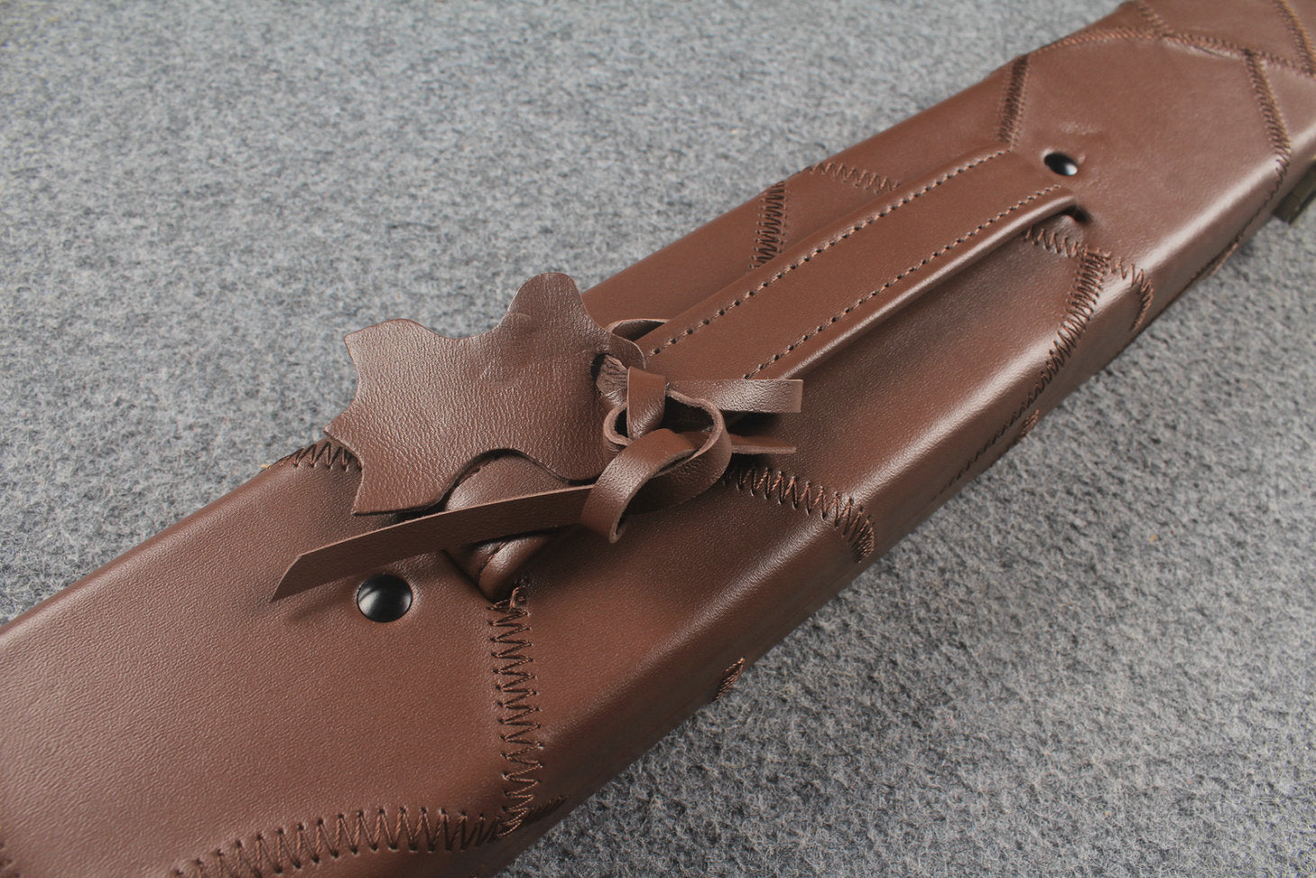 1 piece real Leather handmade patchwork snooker cue case with 2 slots