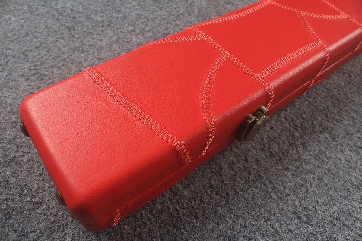 1 piece real Leather handmade patchwork snooker cue case with 2 slots