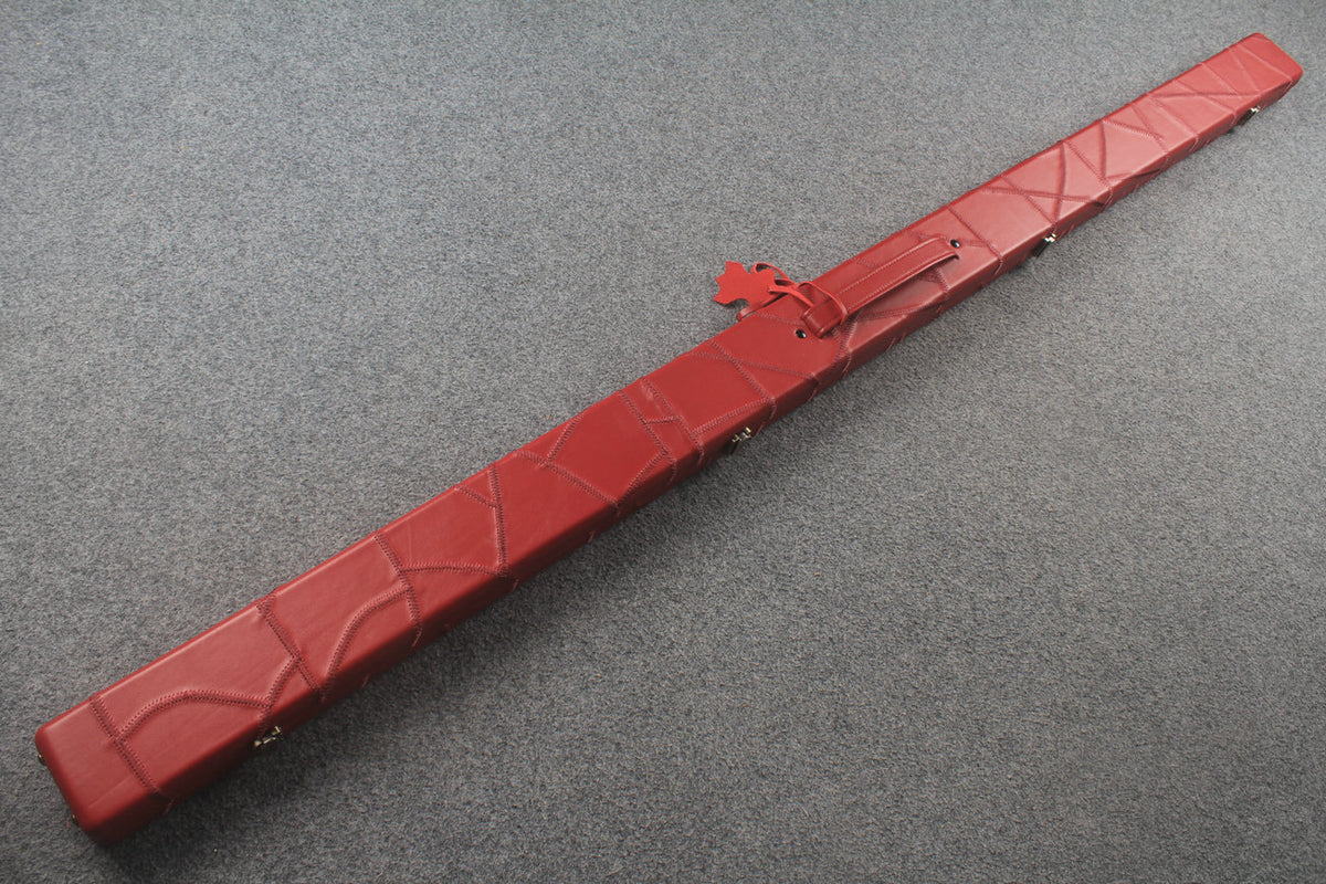 1 piece real Leather handmade patchwork snooker cue case with 2 slots