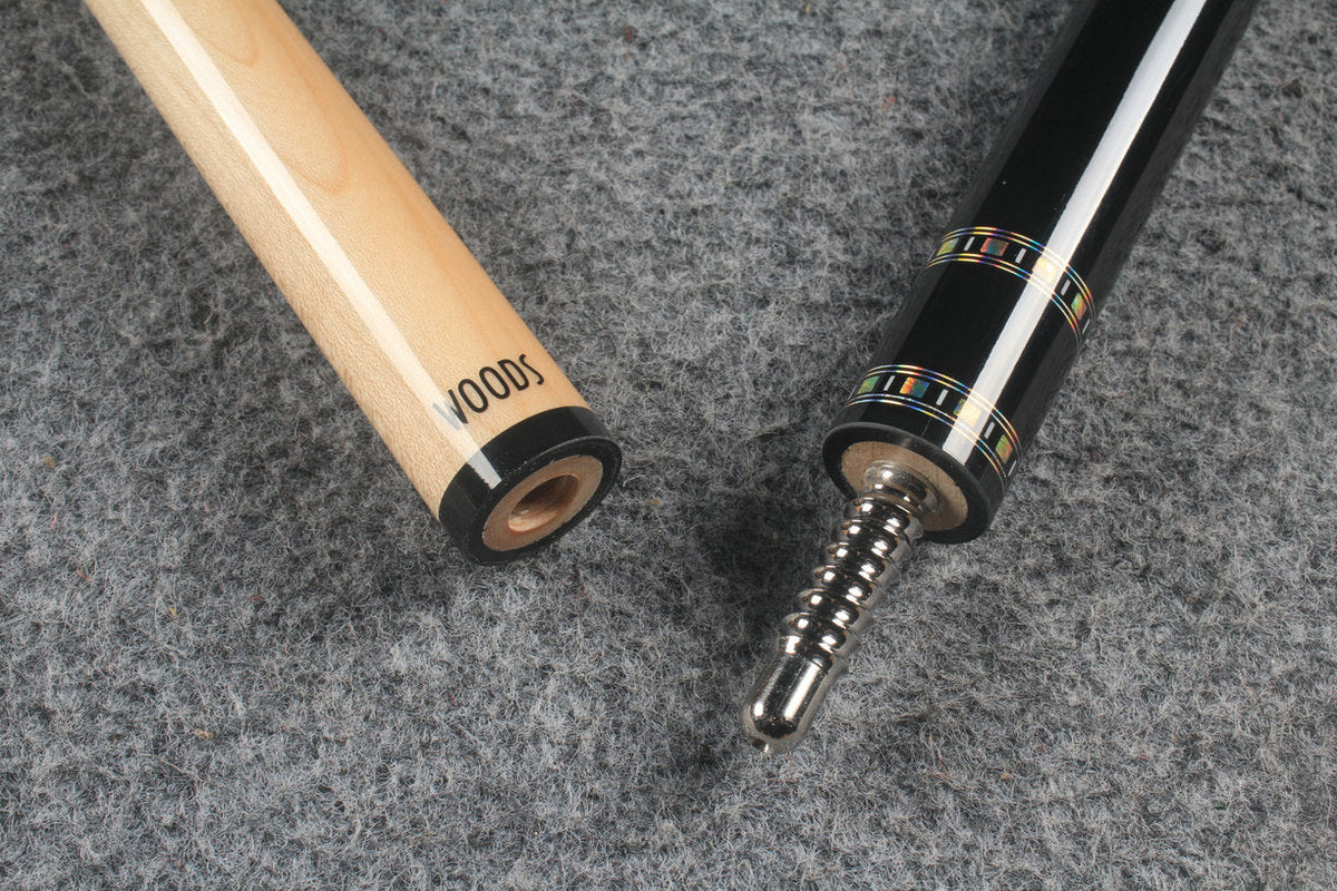 two piece maple shaft billiards cue pool cue stick WOODS CUES