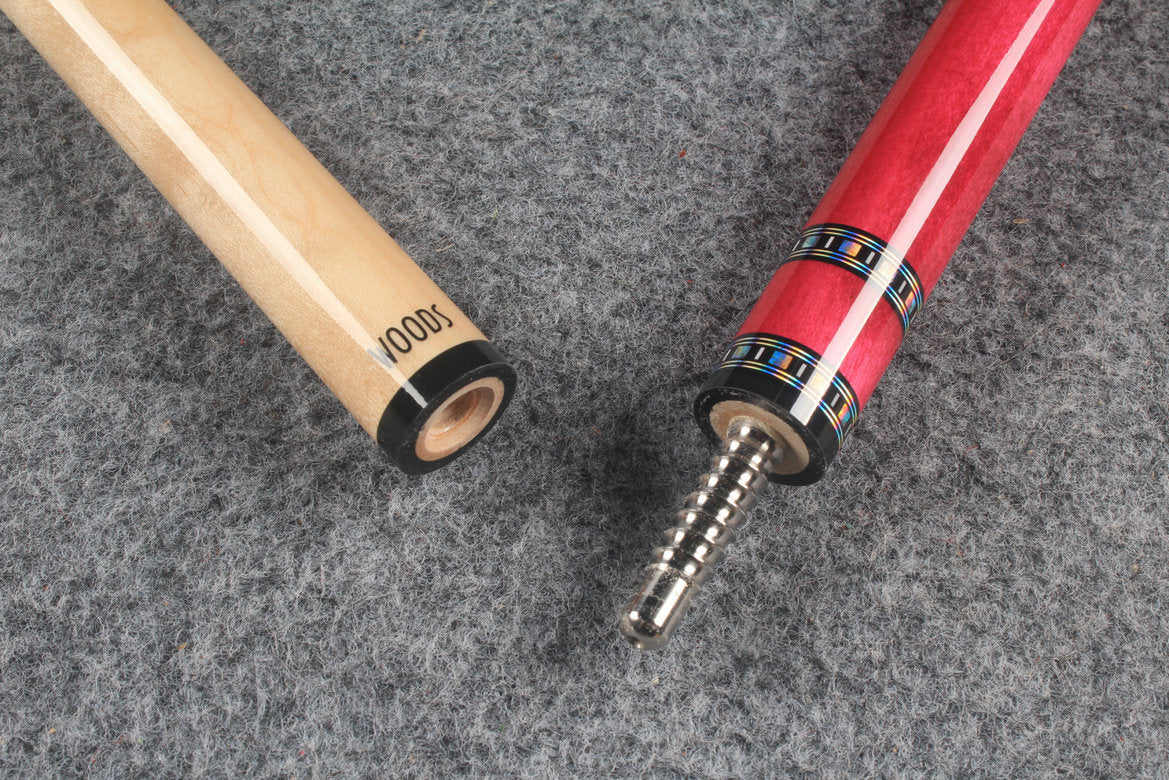 two piece maple shaft billiards cue pool cue stick WOODS CUES