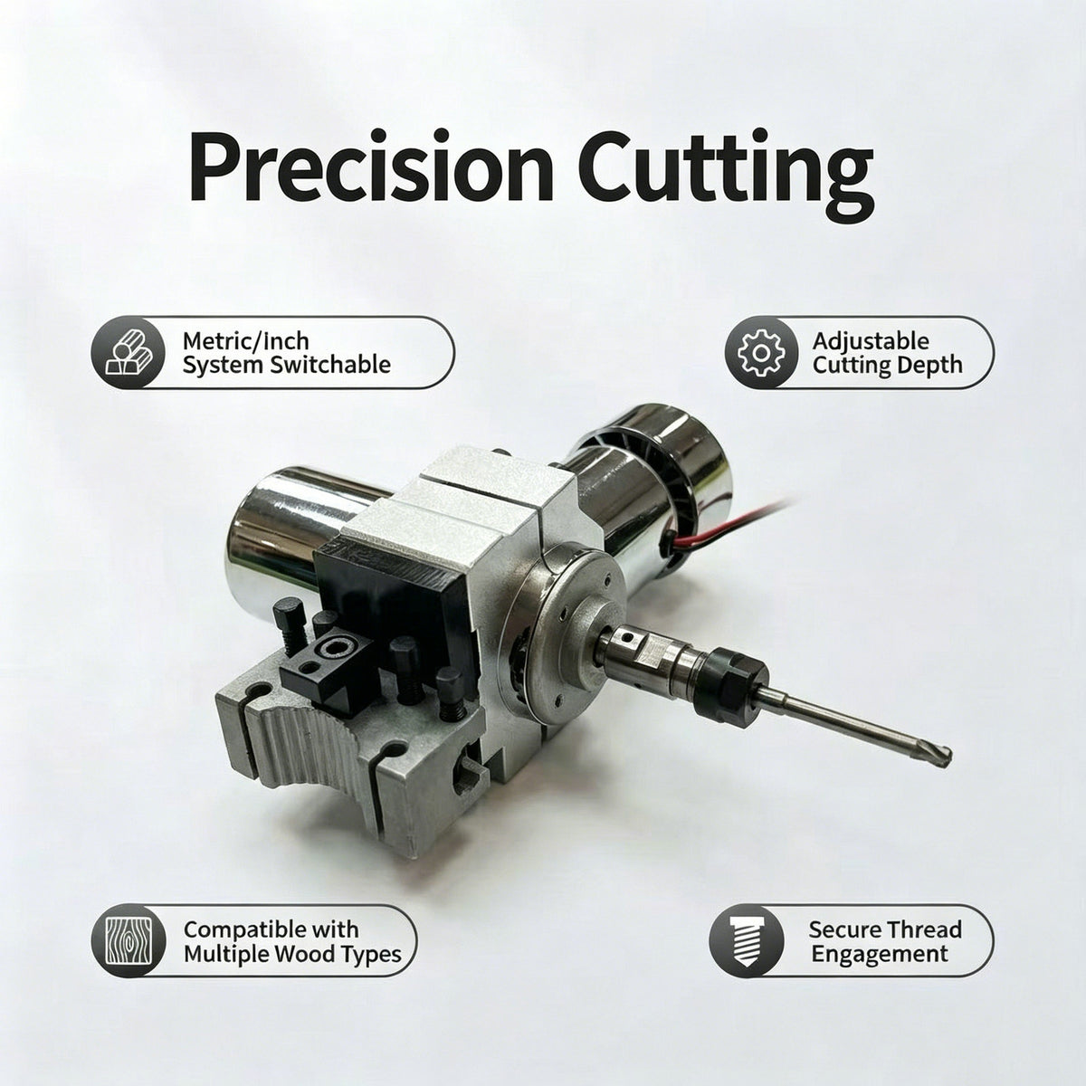 Power Drill Milling Cutter for Billiard Cue Lathe - Precision Thread Cutting, Metric/Inch Switchable