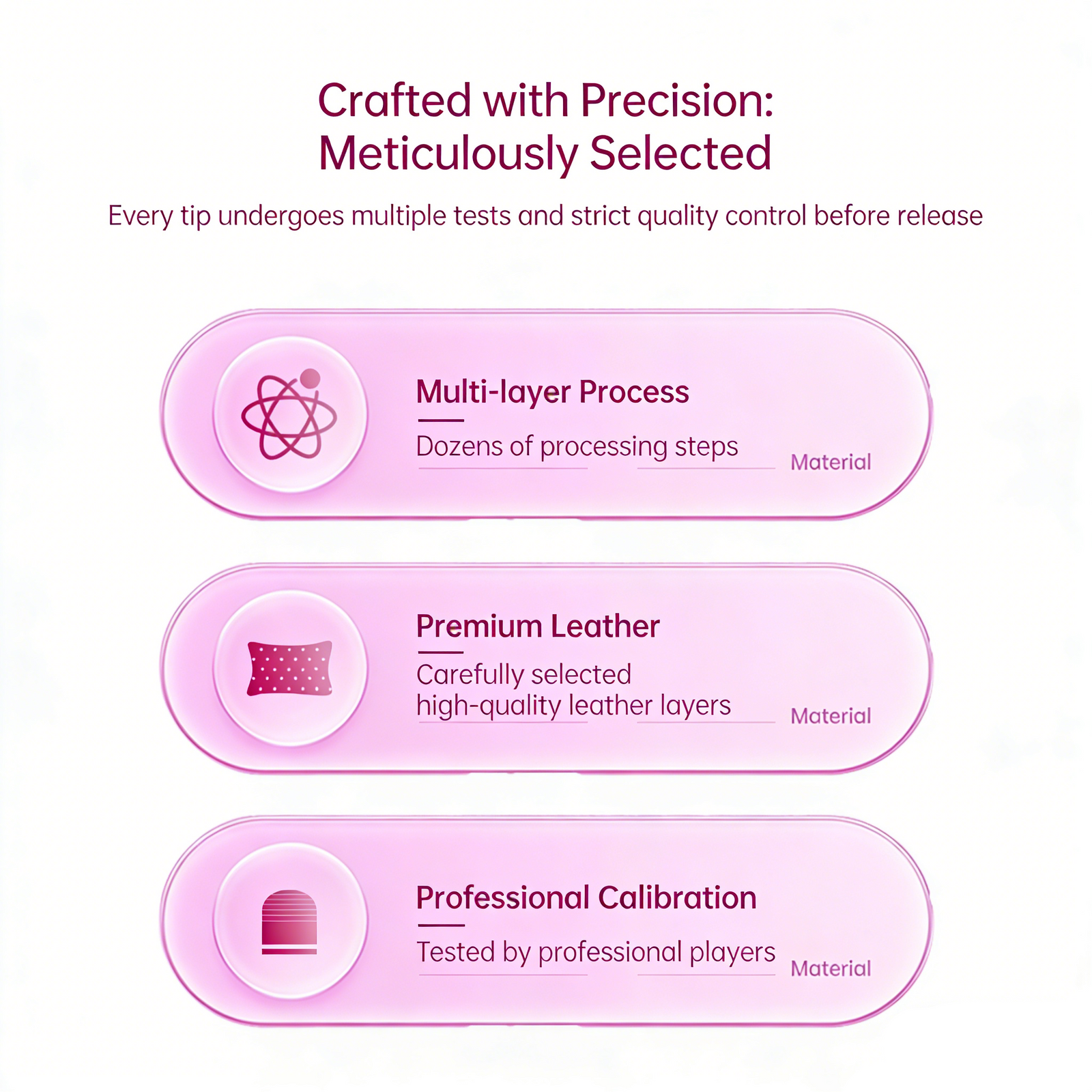 14mm Sakura Classic Gold Label Cue Tip - Premium Pigskin Leather for Billiard Cues