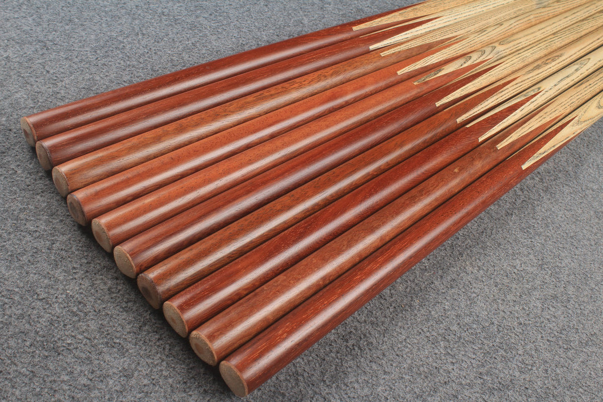 1 piece ash club cues Red iron wood butt WOODS CUES